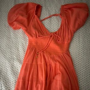 Red loose fitting free people dress